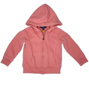 Polo Ralph Lauren Little Girls Pink Zip-Up Hoodie Size 4T (4)